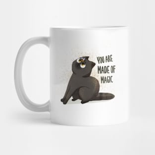 Black cute cat with bee "You are made of magic" Mug